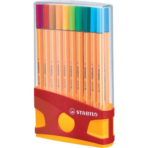 Fineliner Stabilo Point 88® 0,4 mm conf. 20 colori assortiti 8820-03 -14